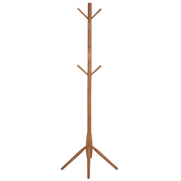 Sergius Coat Stand With Solid Wood Frame, Slim 18"X18" Base, Multiple Hooks For Organized Entryways