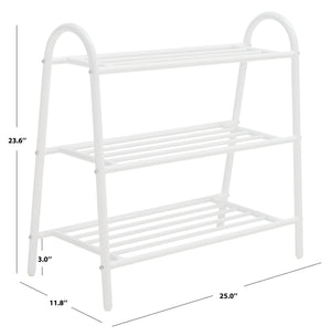Safavieh Mira Storage Shoe Rack  XII23 White  Metal STG9300A