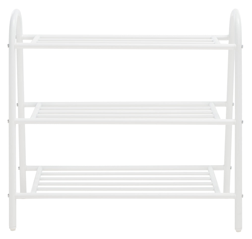 Safavieh Mira Storage Shoe Rack  XII23 White  Metal STG9300A