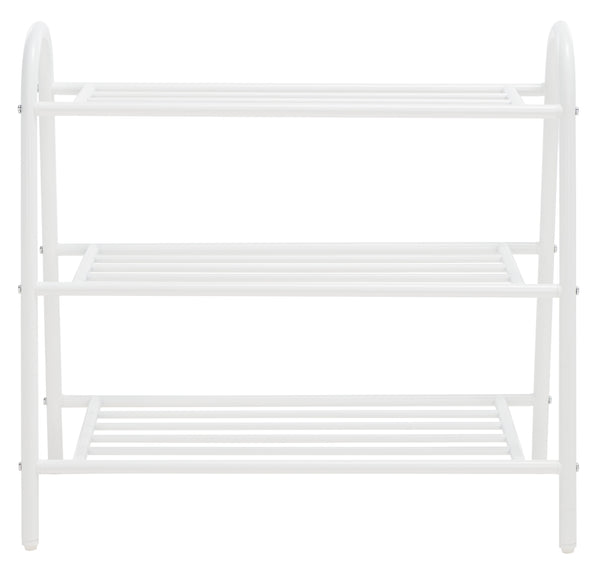 Safavieh Mira Storage Shoe Rack  XII23 White  Metal STG9300A