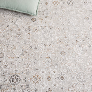 Safavieh Sterling Turkish 8X10 Ivory Beige Area Rug — Power-Loomed Viscose/Polyester Low-Pile Floral-Geometric Elegance STI227A-8