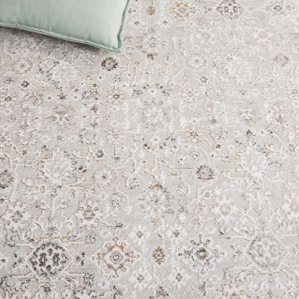 Safavieh Sterling Turkish 8X10 Ivory Beige Area Rug — Power-Loomed Viscose/Polyester Low-Pile Floral-Geometric Elegance STI227A-8