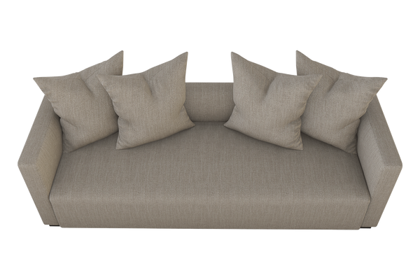 Moss Home Stinson Sofa - Elegant Low-key Cement Fabric Tuxedo Design For Modern Living Spaces & Style Cement 100% Polyester Stin-sof-96-lowcem