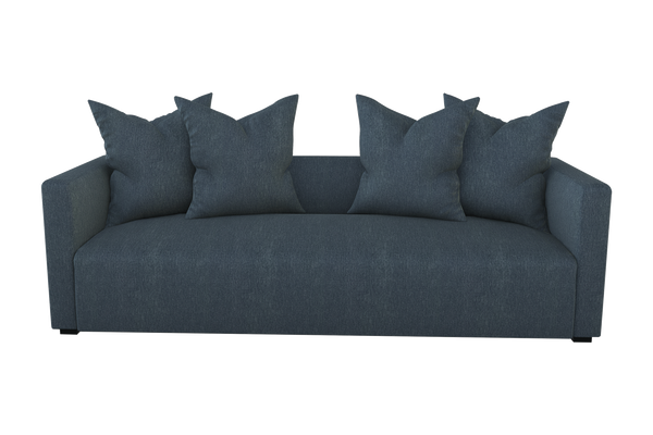 Moss Home Stinson Sofa - Elegant Tuxedo Design With Clean Lines For Formal And Casual Living Spaces Denim 100% Polyester Stin-sof-96-shoden