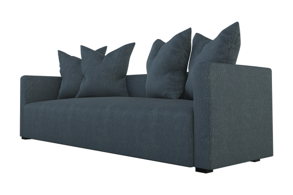 Moss Home Stinson Sofa - Elegant Tuxedo Design With Clean Lines For Formal And Casual Living Spaces Denim 100% Polyester Stin-sof-96-shoden