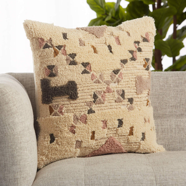 Jaipur Living Vibe by Jaipur Living Meja Tribal Wool Woven Throw Pillow Earthy Nomadic Accent Poly Fill PLW103667