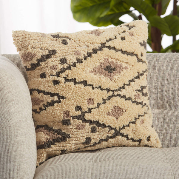 Jaipur Living Vibe by Jaipur Living Sidda Wool Blend Tribal Throw Pillow for Boho Rooms Down PLW103648