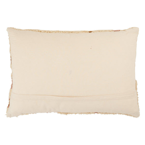 Jaipur Living Vibe by Jaipur Living Wool Blend Lumbar Pillow Cover Tribal Cream Pink Woven PLC102404