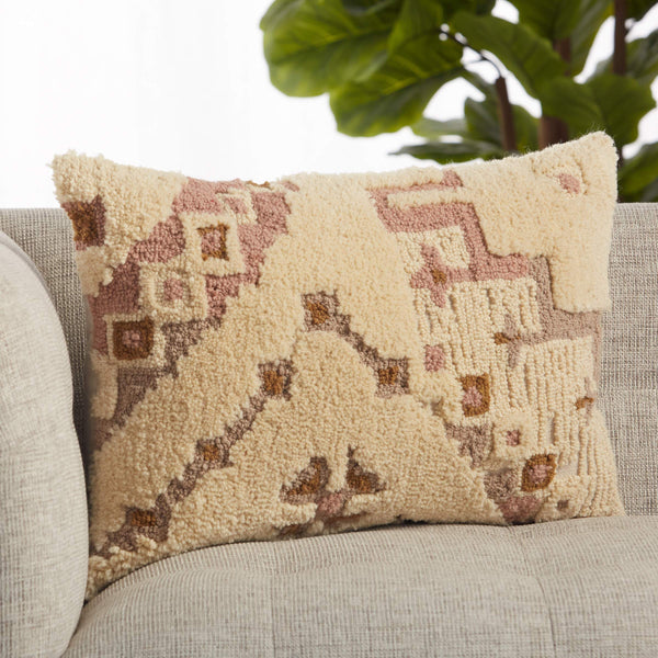 Jaipur Living Vibe by Jaipur Living Kezia Wool Lumbar Pillow Tribal Woven Texture for Sofas Down PLW103649