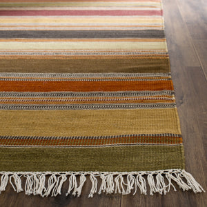 Stk315 Luxurious Hand Woven Wool and Cotton Rug from India - Perfect for Cozy Home Décor
