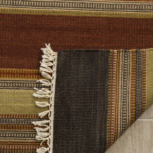 Stk315 Luxurious Hand Woven Wool and Cotton Rug from India - Perfect for Cozy Home Décor