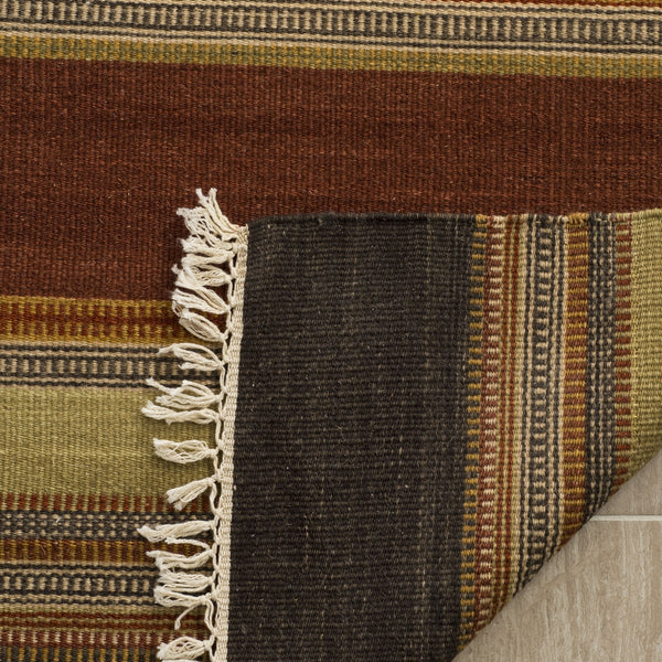Stk315 Luxurious Hand Woven Wool and Cotton Rug from India - Perfect for Cozy Home Décor