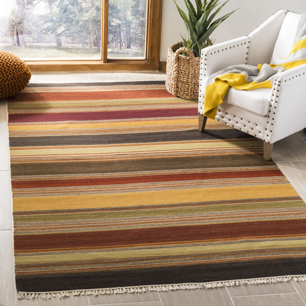 Stk315 Luxurious Hand Woven Wool and Cotton Rug from India - Perfect for Cozy Home Décor