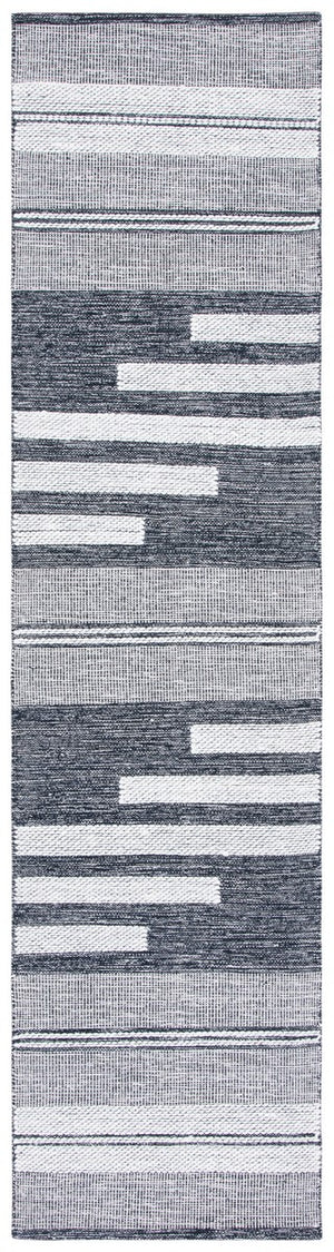 Striped Kilim Hand Woven Contemporary Rug - Luxurious 90% Cotton & 10% Wool from India, 5mm Pile Height