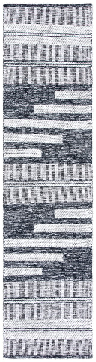 Striped Kilim Hand Woven Contemporary Rug - Luxurious 90% Cotton & 10% Wool from India, 5mm Pile Height