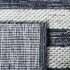 Striped Kilim Hand Woven Contemporary Rug - Luxurious 90% Cotton & 10% Wool from India, 5mm Pile Height