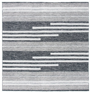 Striped Kilim Hand Woven Contemporary Rug - Luxurious 90% Cotton & 10% Wool from India, 5mm Pile Height