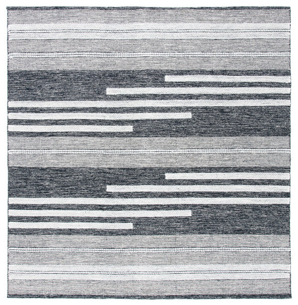Striped Kilim Hand Woven Contemporary Rug - Luxurious 90% Cotton & 10% Wool from India, 5mm Pile Height