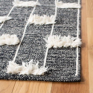 Striped Hand Woven Contemporary Rug - Luxurious 90% Cotton & 10% Wool, Durable Design from India