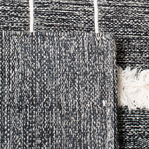 Striped Hand Woven Contemporary Rug - Luxurious 90% Cotton & 10% Wool, Durable Design from India