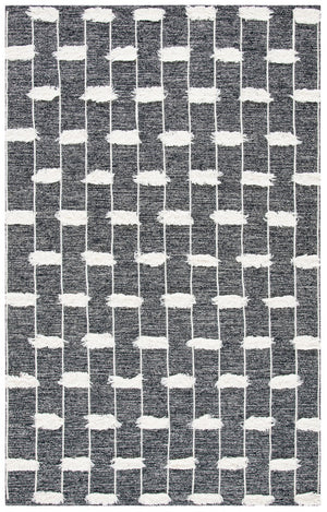 Striped Hand Woven Contemporary Rug - Luxurious 90% Cotton & 10% Wool, Durable Design from India