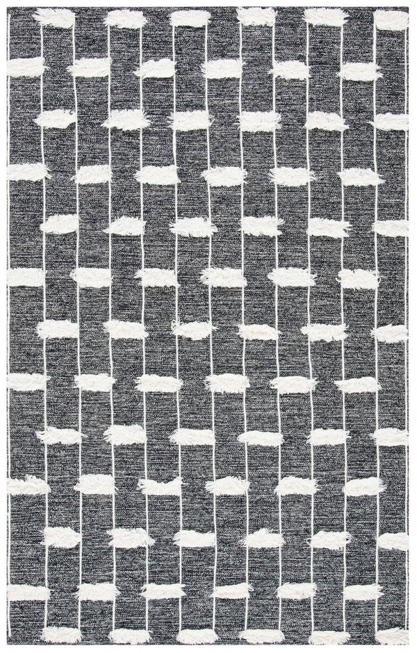 Striped Hand Woven Contemporary Rug - Luxurious 90% Cotton & 10% Wool, Durable Design from India