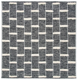 Striped Hand Woven Contemporary Rug - Luxurious 90% Cotton & 10% Wool, Durable Design from India
