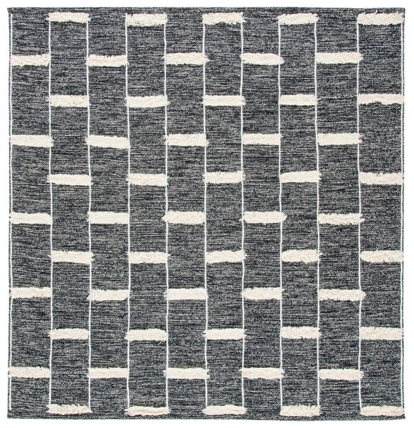 Striped Hand Woven Contemporary Rug - Luxurious 90% Cotton & 10% Wool, Durable Design from India