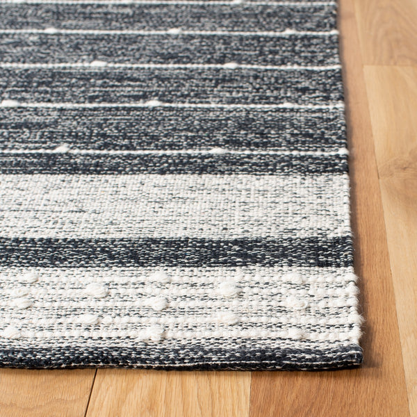 Striped Kilim 509 Hand Woven Rug - 90% Cotton & 10% Wool, Contemporary Design from India, Stylish Home Decor