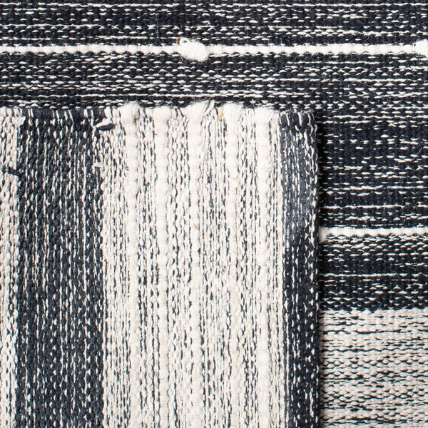 Striped Kilim 509 Hand Woven Rug - 90% Cotton & 10% Wool, Contemporary Design from India, Stylish Home Decor