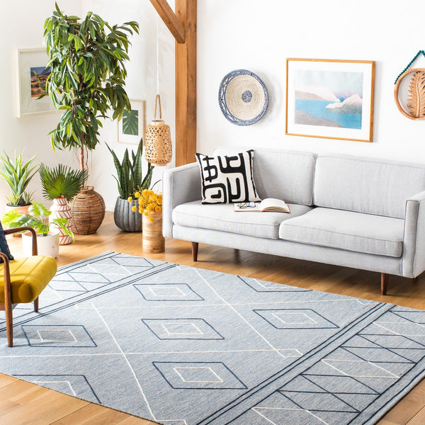 Striped Hand Woven Contemporary Rug - 90% Cotton & 10% Wool, Elegant Design for Modern Homes