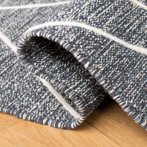 Striped Kilim Hand Woven Rug - 90% Cotton and 10% Wool, Contemporary Home Decor from India