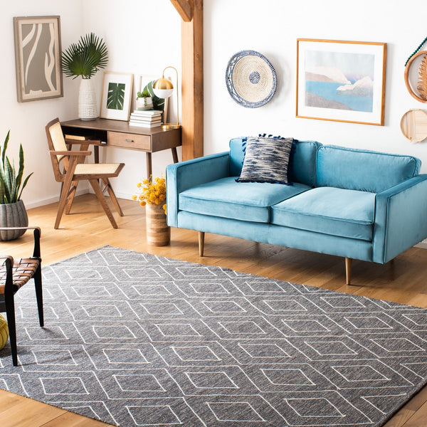 Striped Kilim Hand Woven Rug - 90% Cotton and 10% Wool, Contemporary Home Decor from India