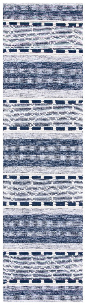 Striped Kilim Hand Woven Cotton and Wool Rug - Stylish Contemporary Design for Any Space