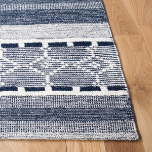Striped Kilim Hand Woven Cotton and Wool Rug - Stylish Contemporary Design for Any Space