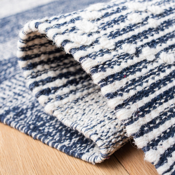 Striped Kilim Hand Woven Cotton and Wool Rug - Stylish Contemporary Design for Any Space