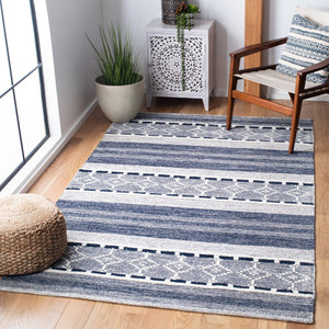 Striped Kilim Hand Woven Cotton and Wool Rug - Stylish Contemporary Design for Any Space