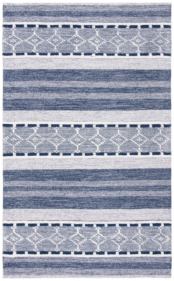 Striped Kilim Hand Woven Cotton and Wool Rug - Stylish Contemporary Design for Any Space
