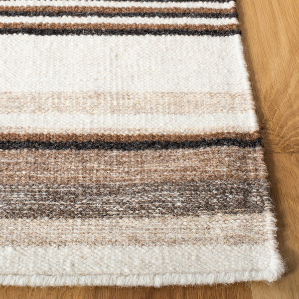 Striped Kilim 601 Hand Loomed Wool and Cotton Rug - Contemporary Style for Elegant Home Décor