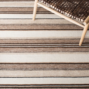 Striped Kilim 601 Hand Loomed Wool and Cotton Rug - Contemporary Style for Elegant Home Décor