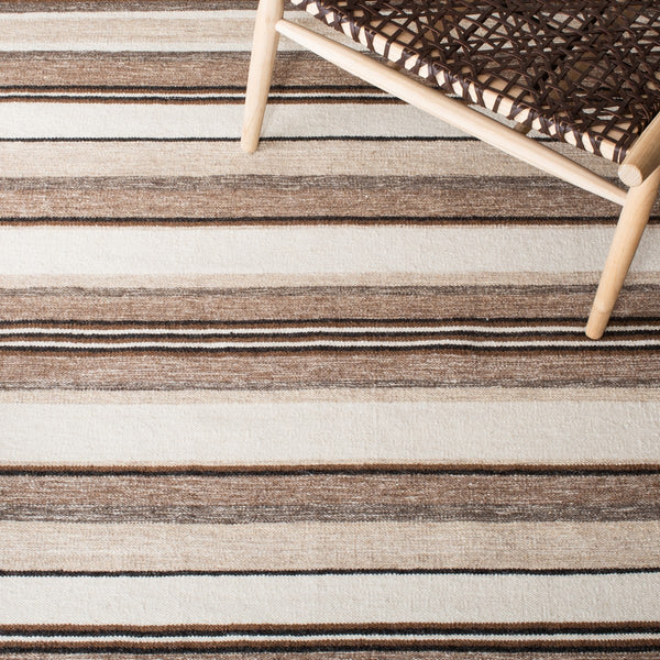 Striped Kilim 601 Hand Loomed Wool and Cotton Rug - Contemporary Style for Elegant Home Décor
