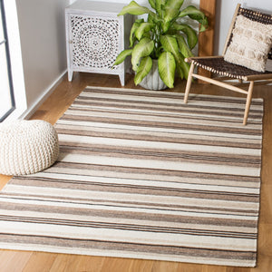 Striped Kilim 601 Hand Loomed Wool and Cotton Rug - Contemporary Style for Elegant Home Décor