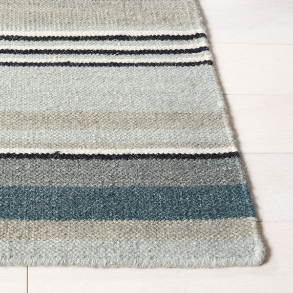Striped Kilim 601 Hand Loomed Wool and Cotton Rug - Contemporary Style for Elegant Home Décor