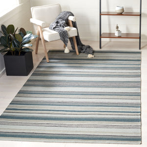 Striped Kilim 601 Hand Loomed Wool and Cotton Rug - Contemporary Style for Elegant Home Décor