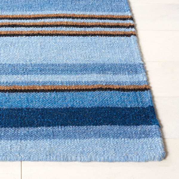 Striped Kilim 601 Hand Loomed Wool and Cotton Rug - Contemporary Style for Elegant Home Décor