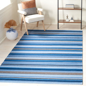 Striped Kilim 601 Hand Loomed Wool and Cotton Rug - Contemporary Style for Elegant Home Décor