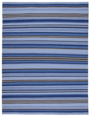 Striped Kilim 601 Hand Loomed Wool and Cotton Rug - Contemporary Style for Elegant Home Décor