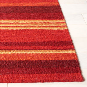 Striped Kilim 601 Hand Loomed Wool and Cotton Rug - Contemporary Style for Elegant Home Décor