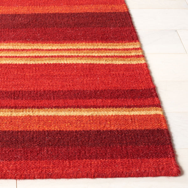 Striped Kilim 601 Hand Loomed Wool and Cotton Rug - Contemporary Style for Elegant Home Décor
