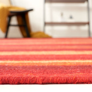 Striped Kilim 601 Hand Loomed Wool and Cotton Rug - Contemporary Style for Elegant Home Décor